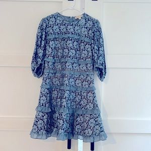 gorgeous lace blue michael kors dress